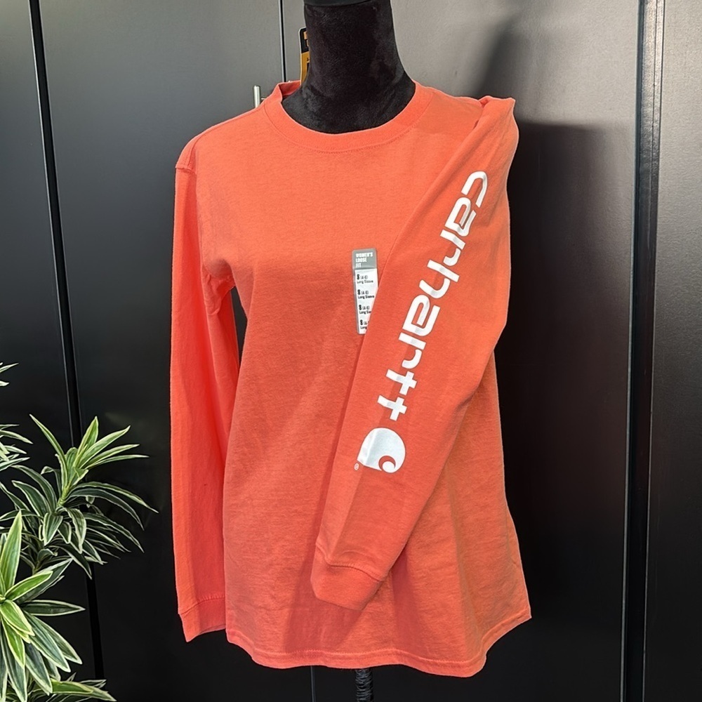 Carhartt Loose Fit Heavyweight, round neck,long logo sleeve,knit cuffs  T-shirt